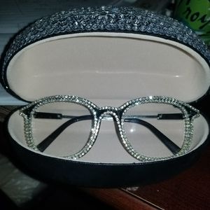 Black Framed Rhinestone glasses
